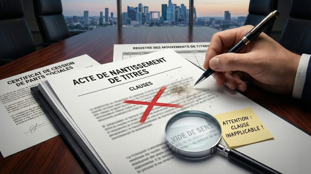 Nantissement de titres : Attention aux clauses vides de sens lors d’une vente