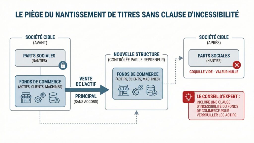 Nantissement titres - schéma explication